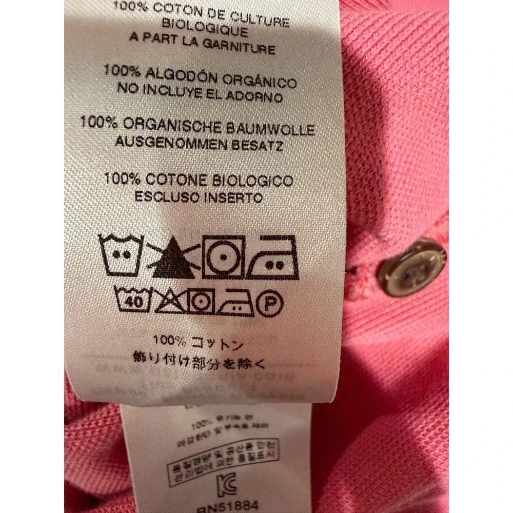 Patagonia Mens Organic Cotton Pique Polo Shirt Coral Pink Large Short Sleeve